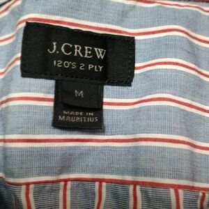 J Crew Ludlow 120's 2 Ply Stripe Blue Red Button Down Shirt Mens Medium